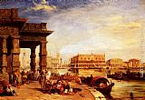 Pritchett Paintings - Looking To St Mark's Square From The Dogana by Edward Pritchett
